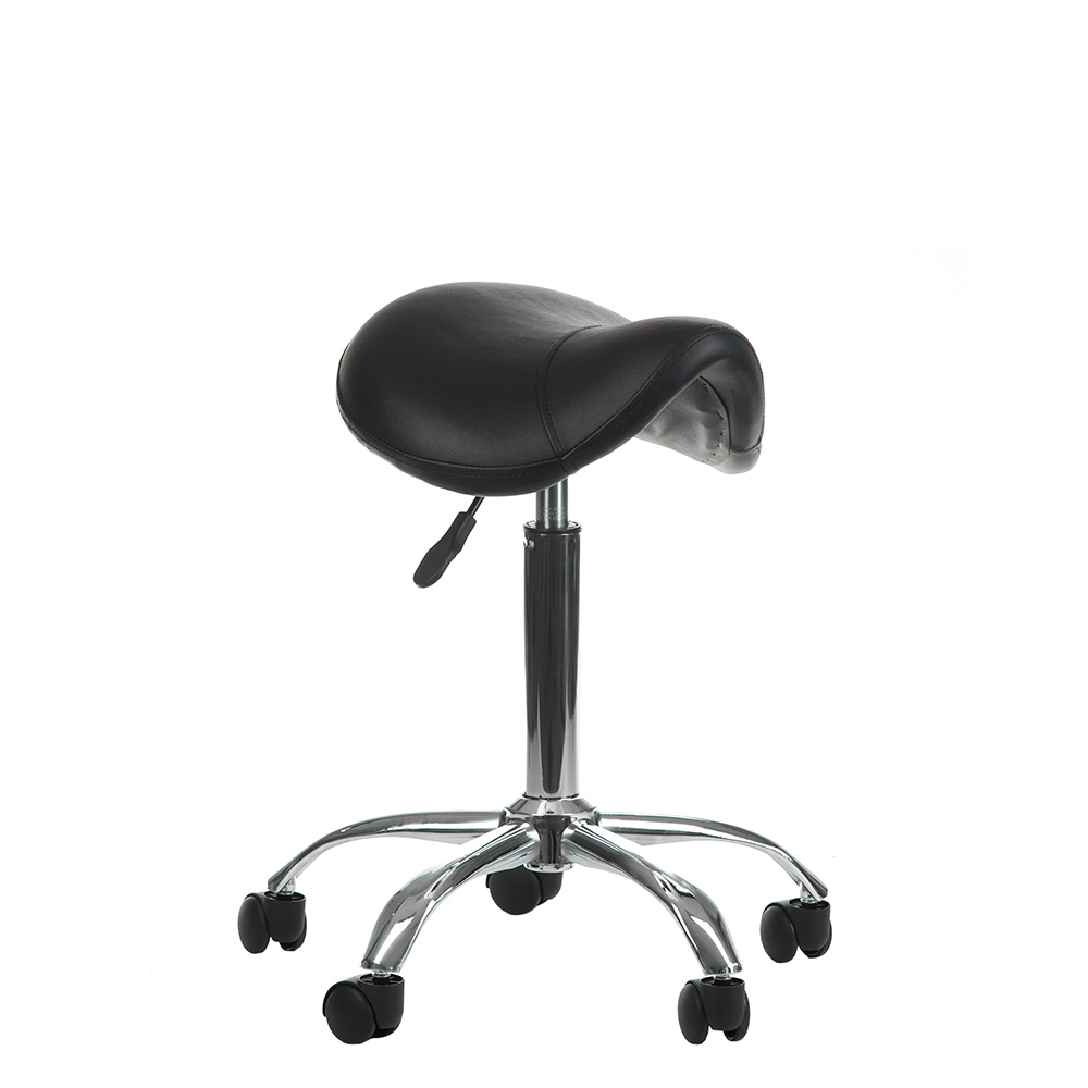 Premium Salon-Arbeitshocker Schwarz - Hydraulisch höhenverstellbar