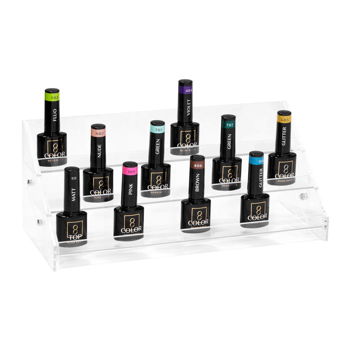 Nagellackzeige C40 – Transparenter Organizer für 40 Flaschen