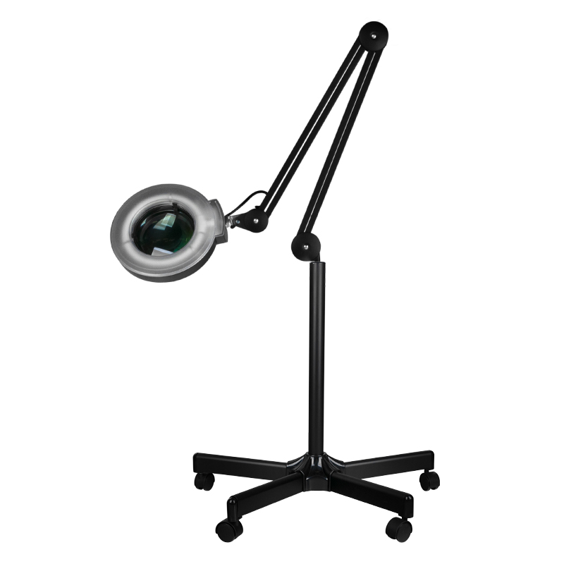 LED-Lupenleuchte S5 mit Stativ schwarz – Professionelle Arbeitsleuchte für Friseure und Kosmetiker