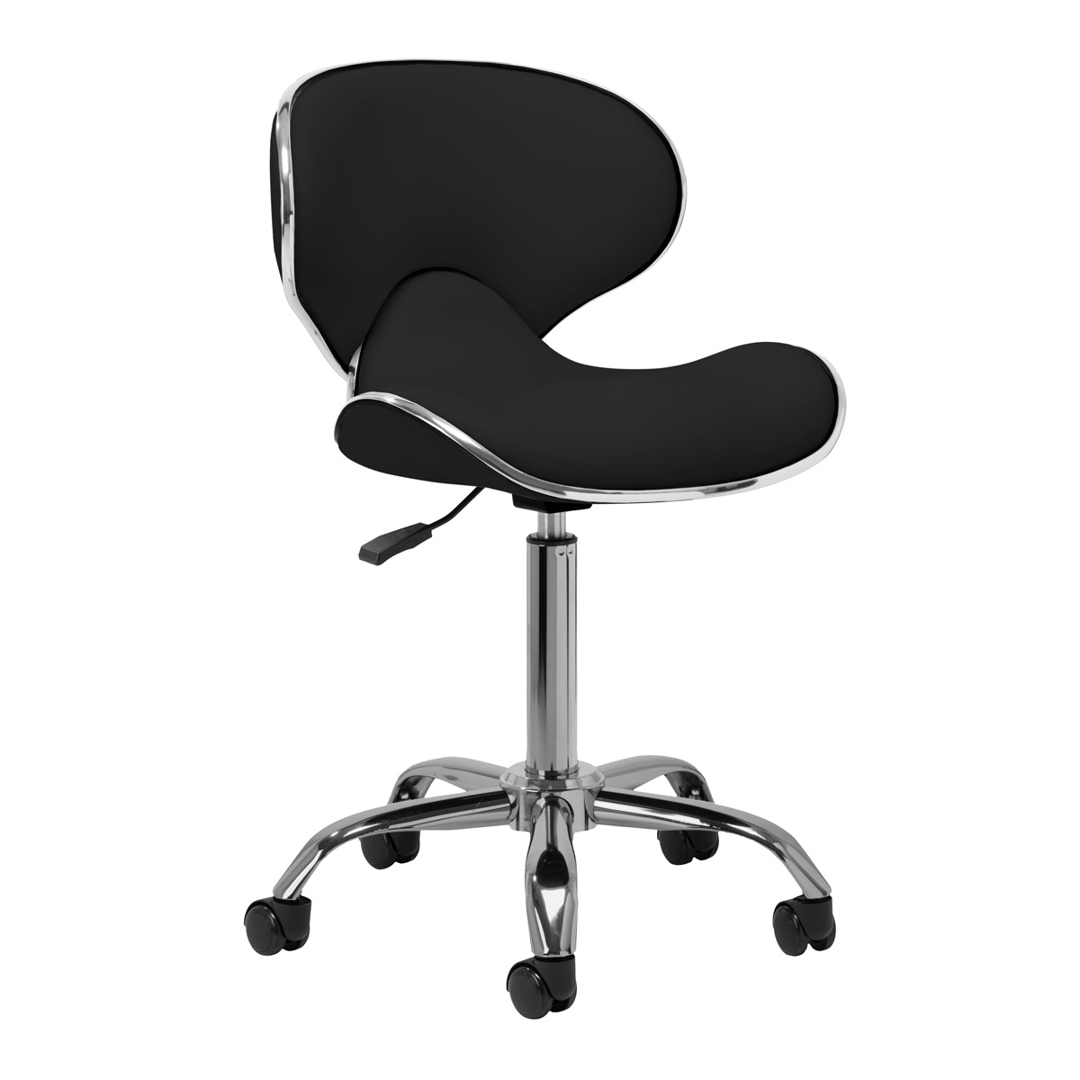 Gabbiano Friseurhocker Q-4599 Schwarz - Profi-Friseurstuhl mit Gasdruckfeder