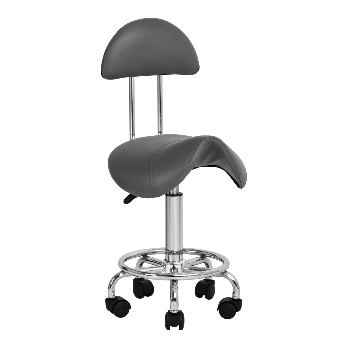 Kosmetik Hocker 6001 Grau - Friseurhocker & Friseurstuhl für Salon
