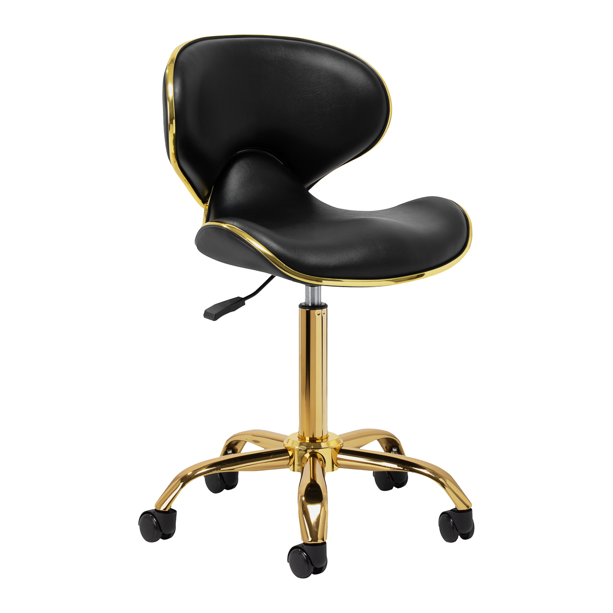 Gabbiano Kosmetikhocker Q-4599G schwarz - Premium Friseurstuhl für Salon & Zuhause