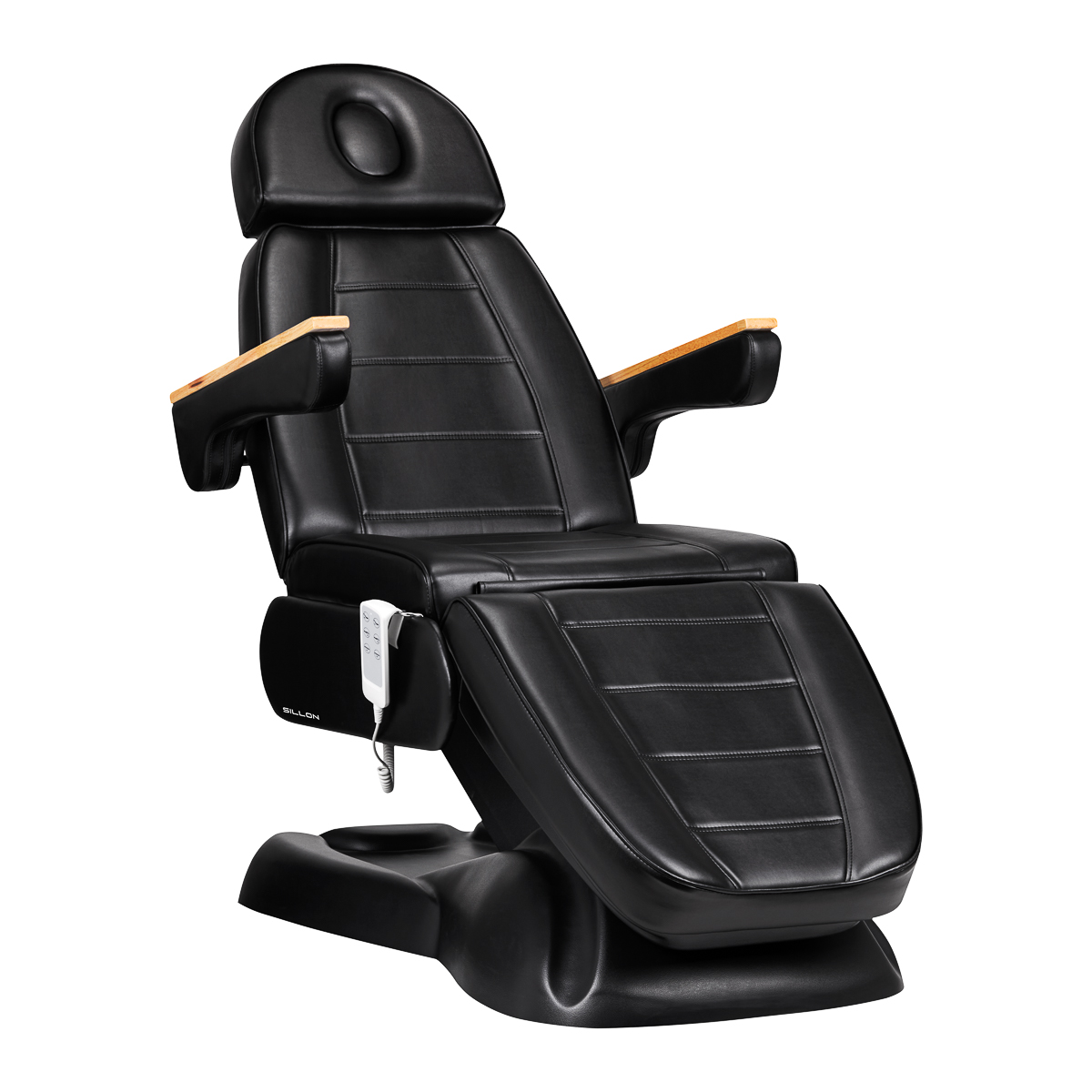 Elektrische Kosmetikliege SILLON LUX 273B mit 3 Motoren in Schwarz - Premium Behandlungsliege