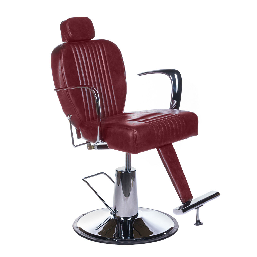 Professioneller Barberstuhl Classic - Kirschrot mit Hydraulik