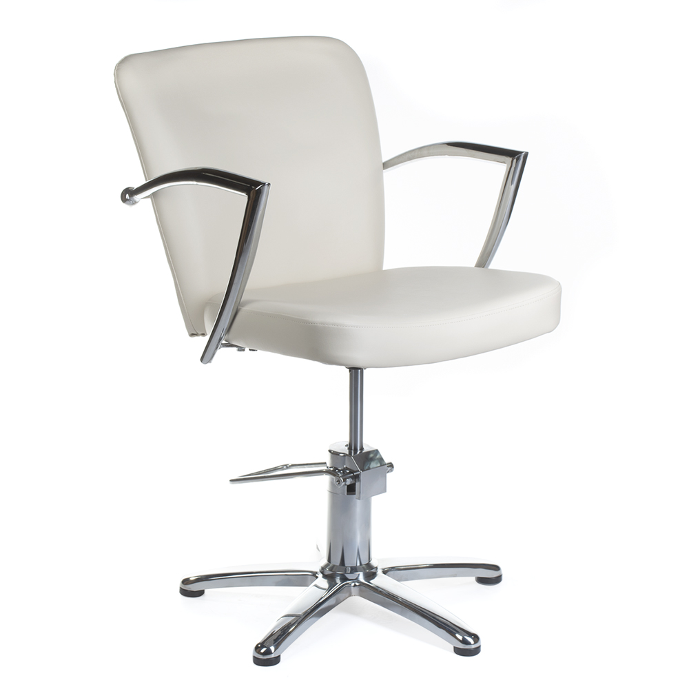 Eleganter Friseurstuhl Creme - Hydraulisch höhenverstellbarer Salonstuhl