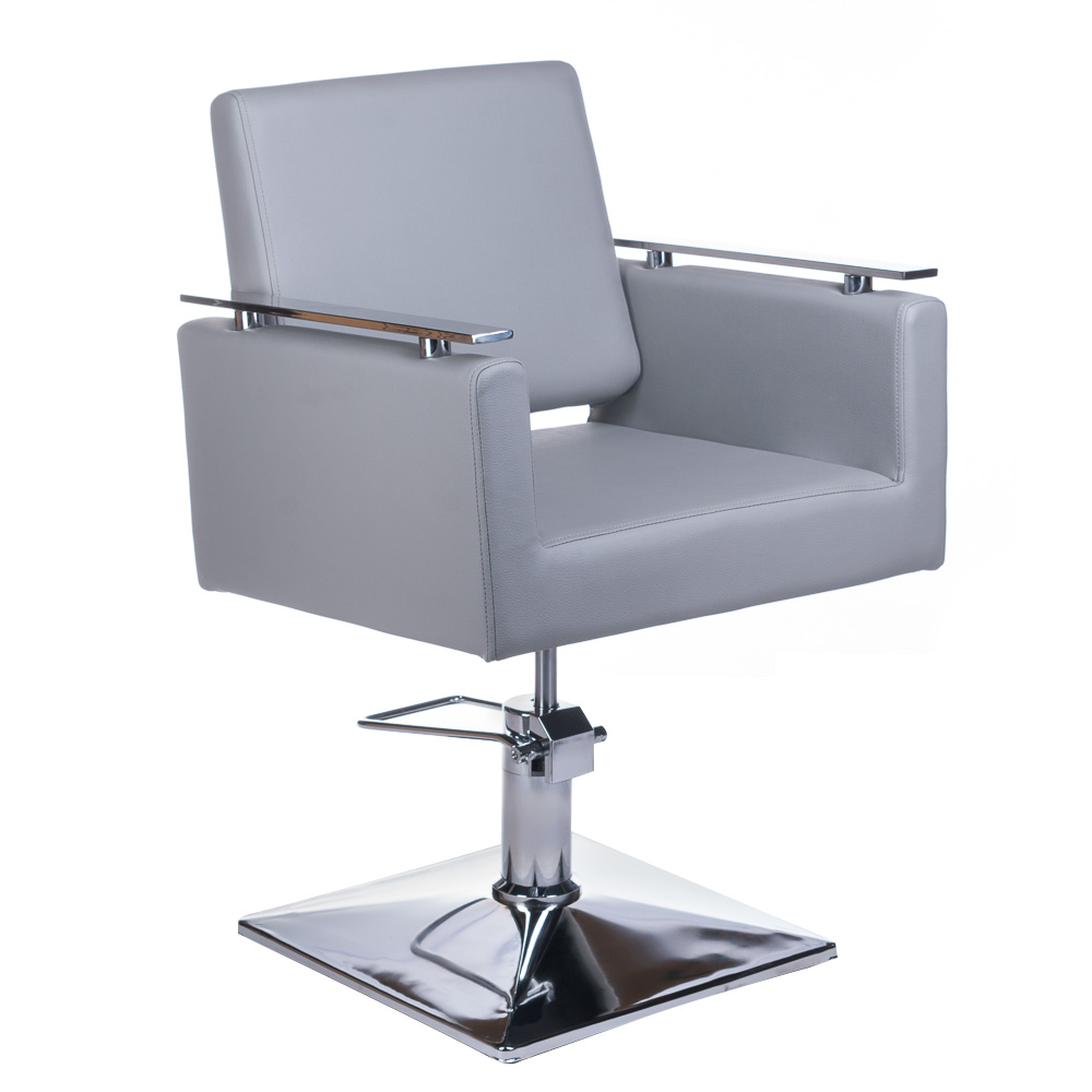 Friseurstuhl Hellgrau Hydraulisch - Ergonomischer Salonstuhl Premium