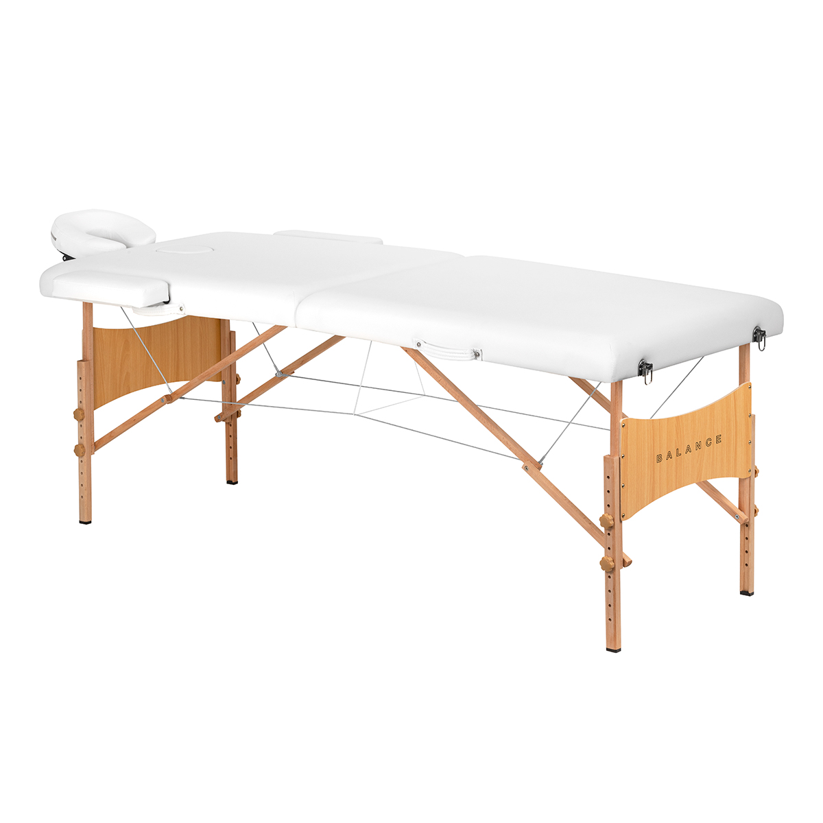 Klappbare Massageliege Holz 2 Segmente 190x70 Weiß – Mobil