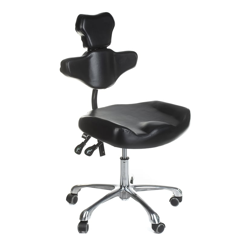 Ergonomischer Tattoo Arbeitshocker mit Rückenlehne - Höhenverstellbar