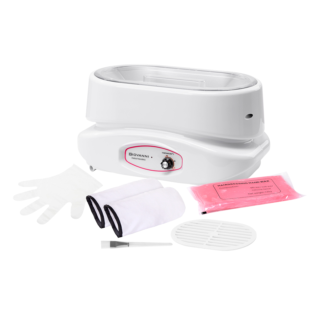 Paraffingerät 220W Set mit 8 Paraffine Pfirsich