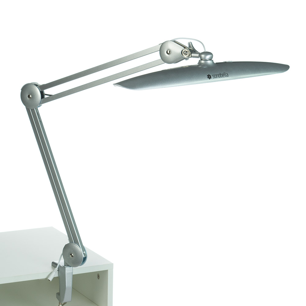 Professionelle LED-Kosmetiklampe Silber 24W mit Clip-Befestigung