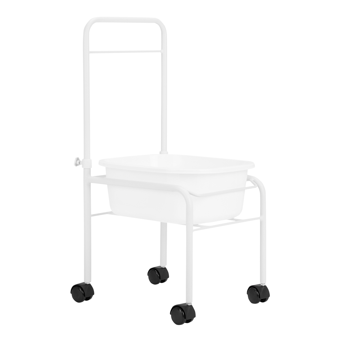 Fußbadewanne mit Rollen weiß - Mobile Pediküre Badewanne