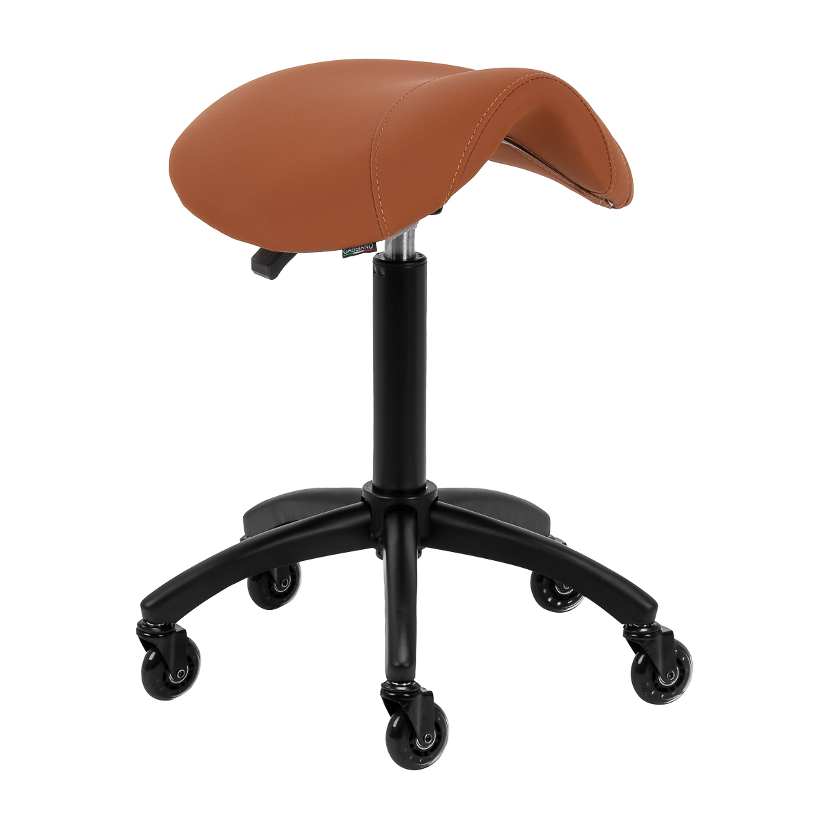 Gabbiano Friseurhocker D032 in Braun - Ergonomischer Salon-Arbeitsstuhl