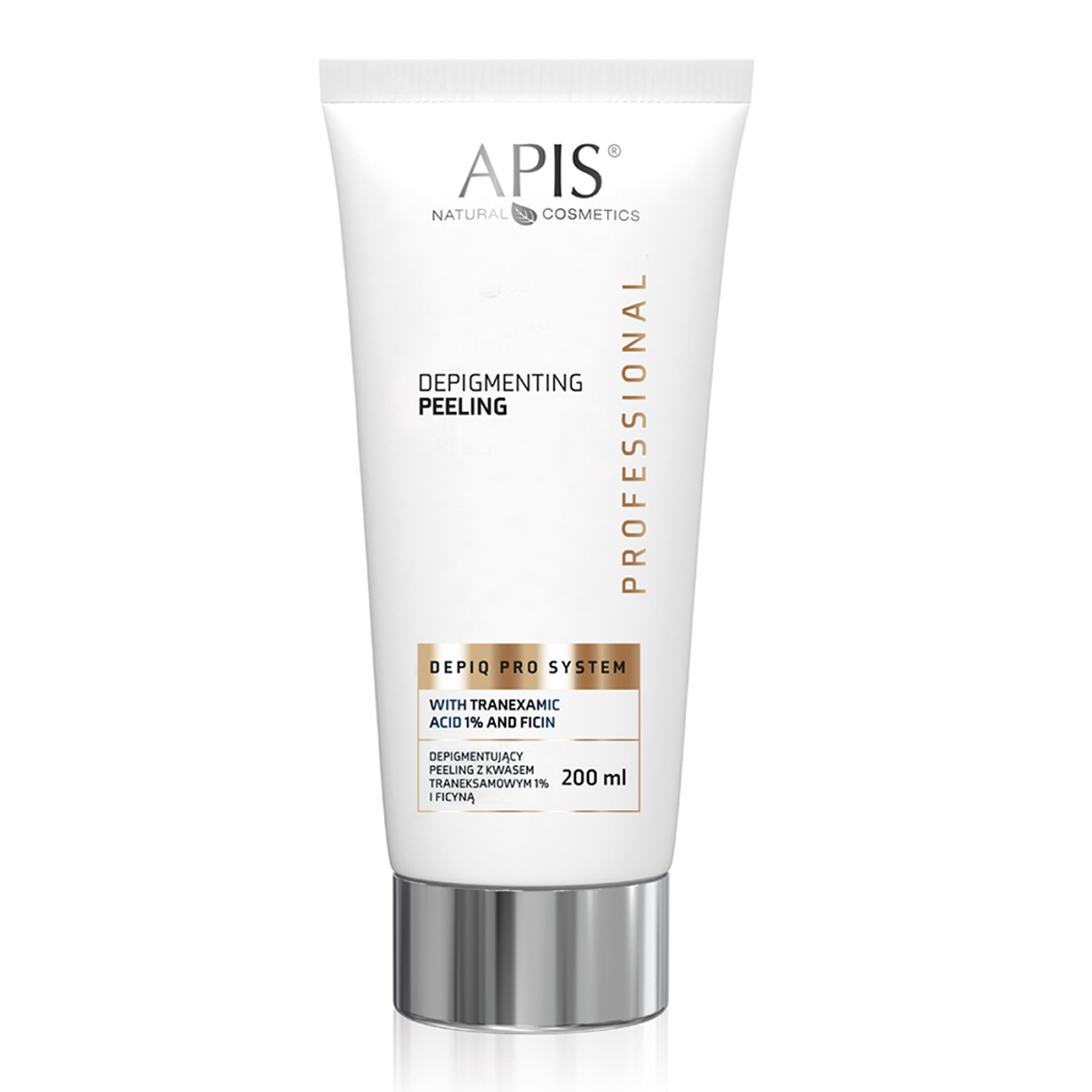 APIS DEPIQ PRO SYSTEM Depigmentierungs-Säurepeeling mit 1% Tranexamsäure und Ficin - 200 ml Profi-Peeling gegen Pigmentflecken