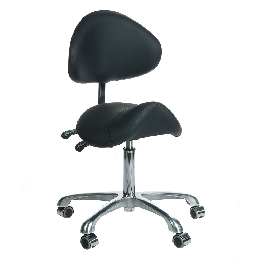 Premium Arbeitshocker Schwarz - Hydraulisch höhenverstellbar