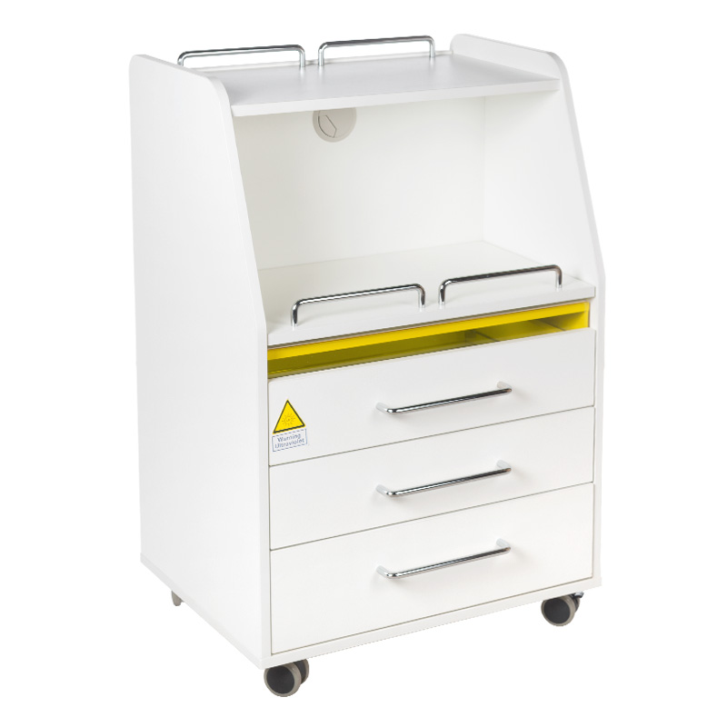Professioneller Kosmetikschrank mit UV-Sterilisator - Weißer Salonwagen