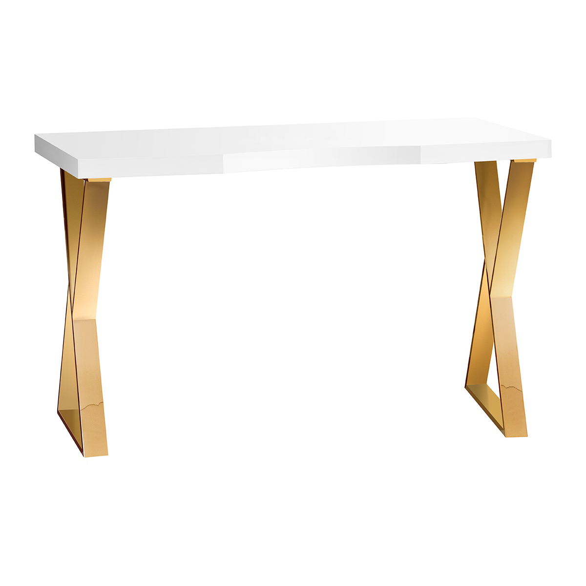 Momo 04-GL Kosmetiktisch weiß-gold – Minimalistisch elegant