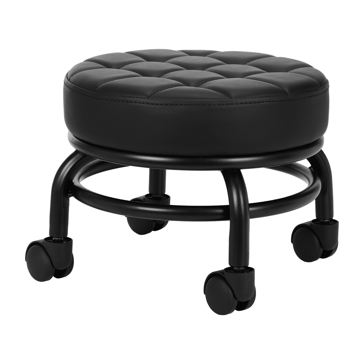 Kosmetikhocker für Pediküre H13 Schwarz – Ergonomischer Fußhocker mit Fußstütze