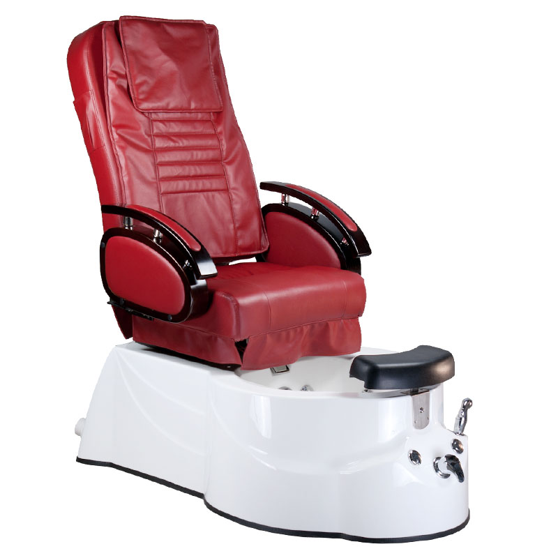 Luxuriöse Pediküre Liege Bordeaux mit Massage & LED-Beleuchtung