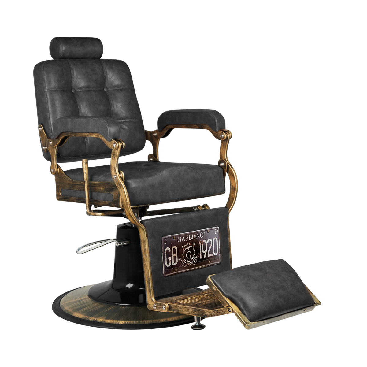 Gabbiano Barberstuhl boss hd old leather schwarz