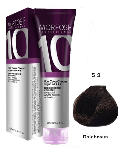 Morfose 10 Creme Haarfarbe Farbton Nr.: 5.3 Goldbraun