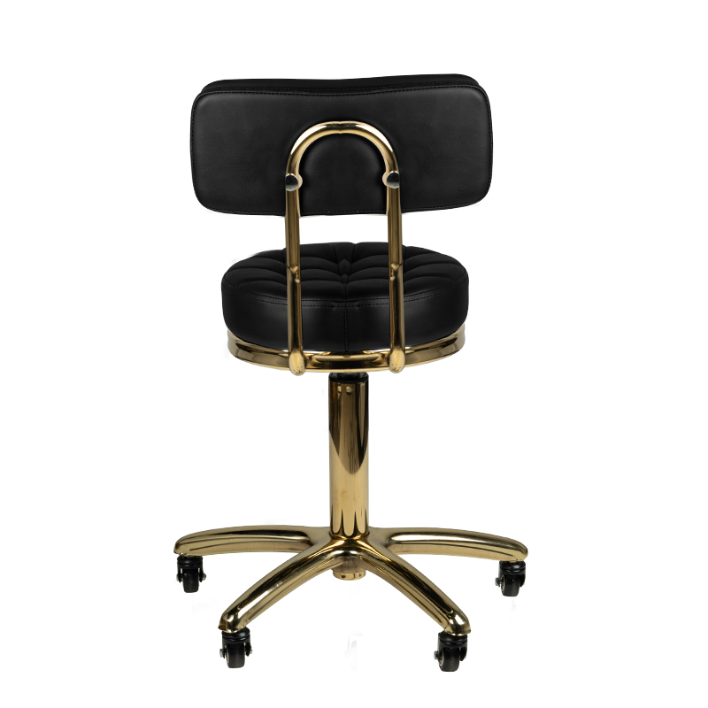 Kosmetikhocker Gold schwarz – Professioneller Friseurstuhl für Salon & Kosmetik