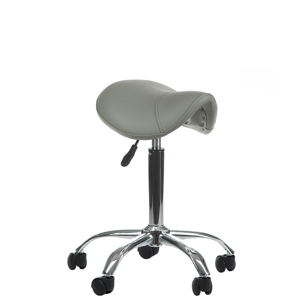 Professioneller Friseurhocker in Grau - Hydraulische Höhenverstellung