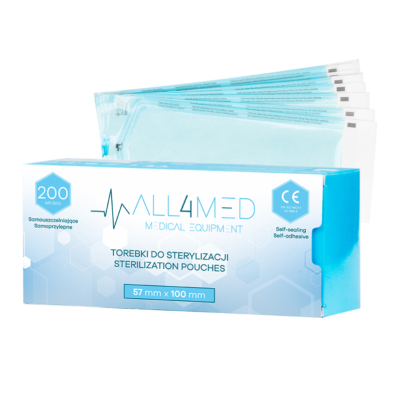 Sterilisationsbeutel 57x100mm 200er Pack – selbstklebend