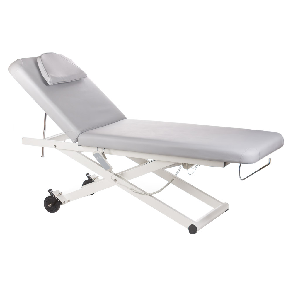 Premium Massageliege elektrisch höhenverstellbar grau - Wellnessliege