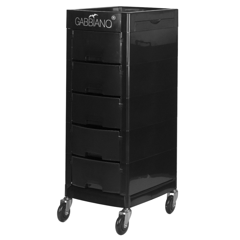 Gabbiano Friseurwagen FT65-A Schwarz - Professioneller Friseurbedarf