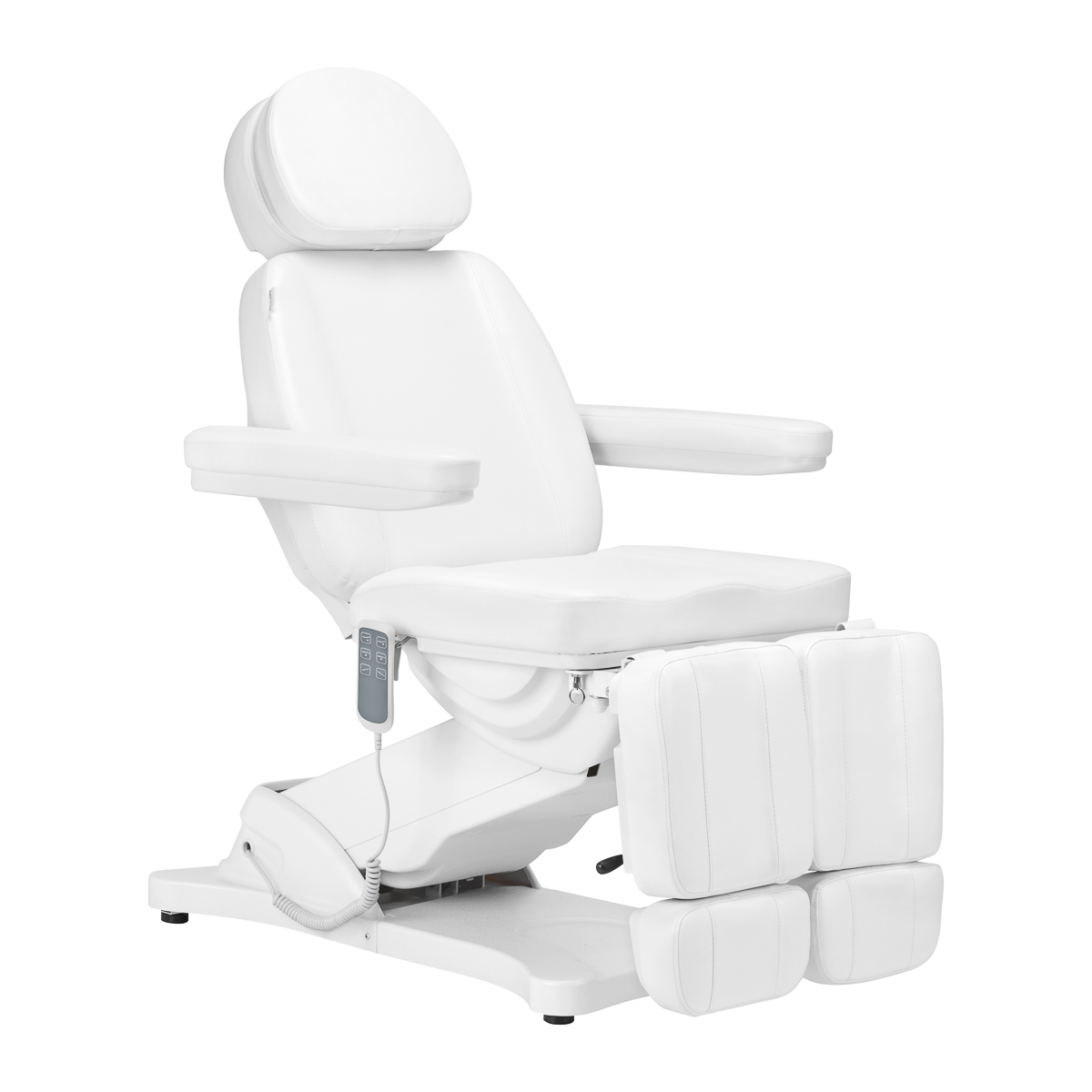Elektrische Kosmetikliege SILLON CLASSIC 3-Motor mit integrierter Pedi-Wiege weiß