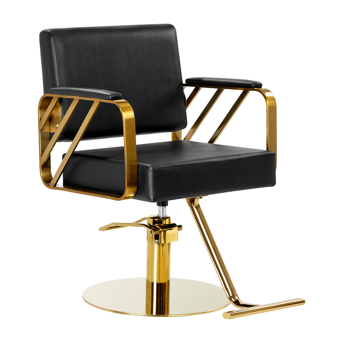 Gabbiano Friseurstuhl Genua in Gold-Schwarz – Premium Frisörstuhl mit ergonomischem Design