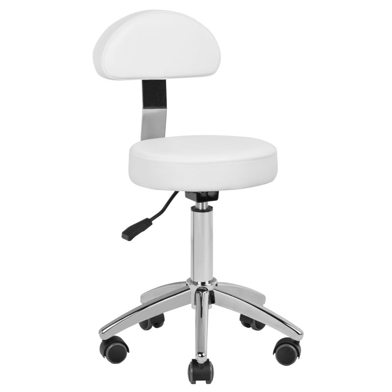 Kosmetikhocker weiß - stabiler Friseursalon Hocker am-304