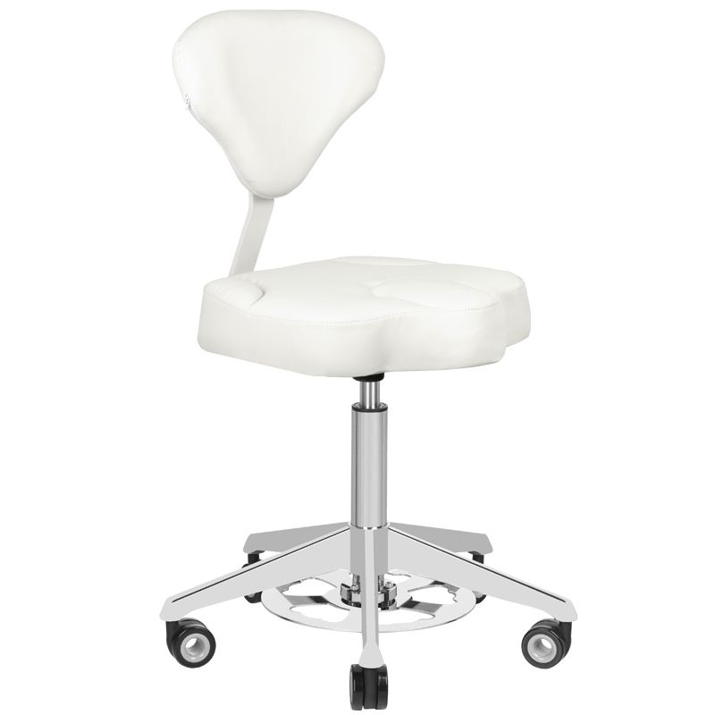AZZURRO Kosmetikhocker 156F Bump-Up Weiß – Ergonomischer Friseursalon-Hocker