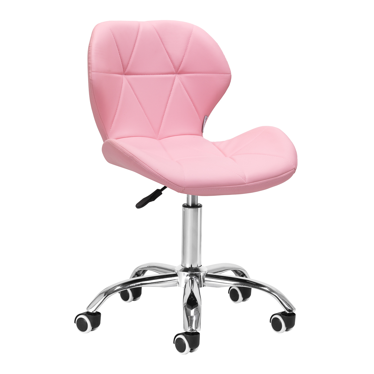 Kosmetikhocker QS-06 rosa - Frisörstuhl & Friseurstuhl mit Rollen