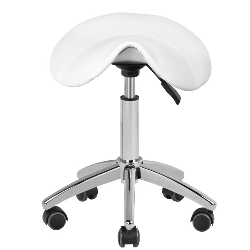 Kosmetikhocker AM-302 Weiß - Stabiler Friseurstuhl für Salon & Zuhause