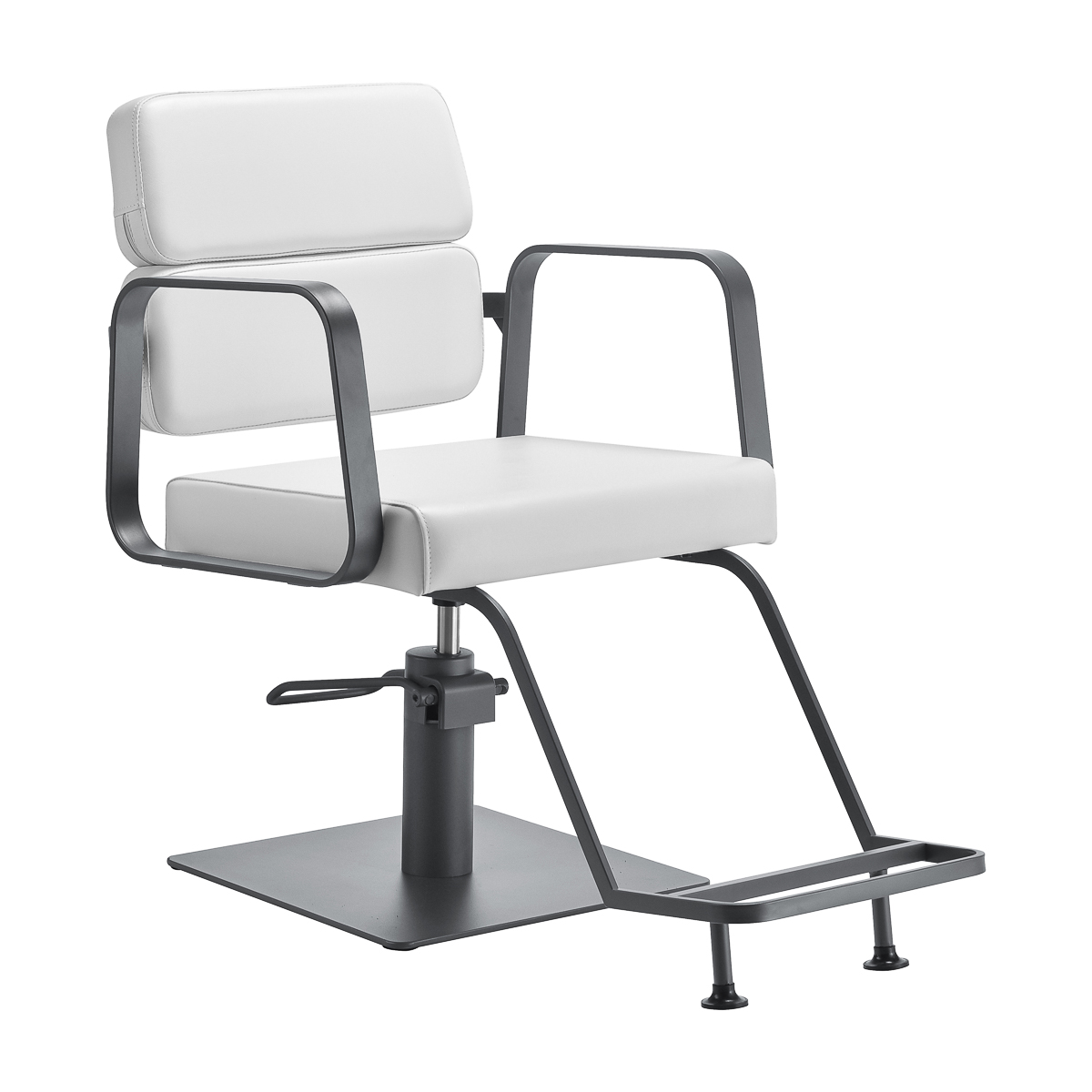 Gabbiano Friseurstuhl Porto grau-weiß – hydraulisch höhenverstellbar