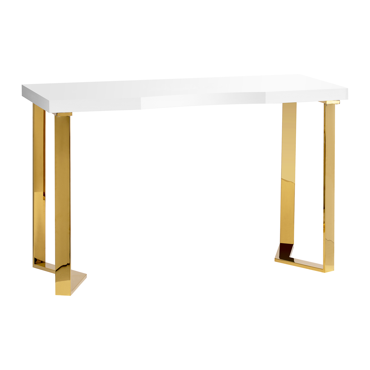 Momo 05-GL Kosmetiktisch weiß mit Golddetails – Hochglanz