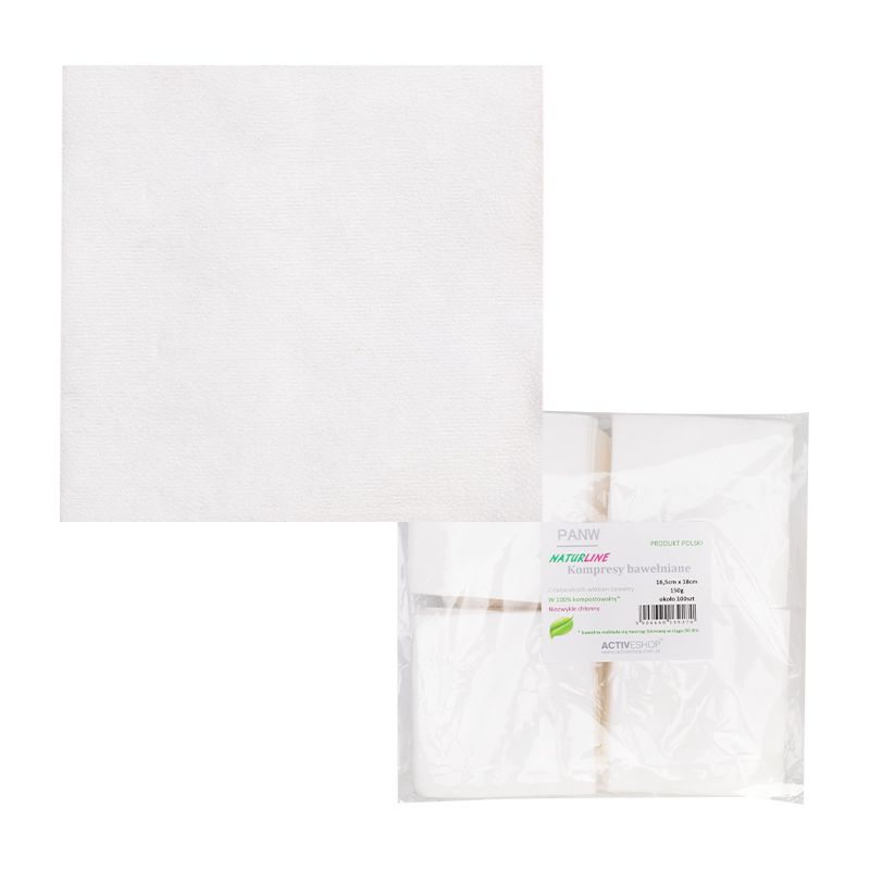 NATURLINE Baumwoll-Kompressen 150g Wundkompressen 16,5x18cm Hygieneartikel