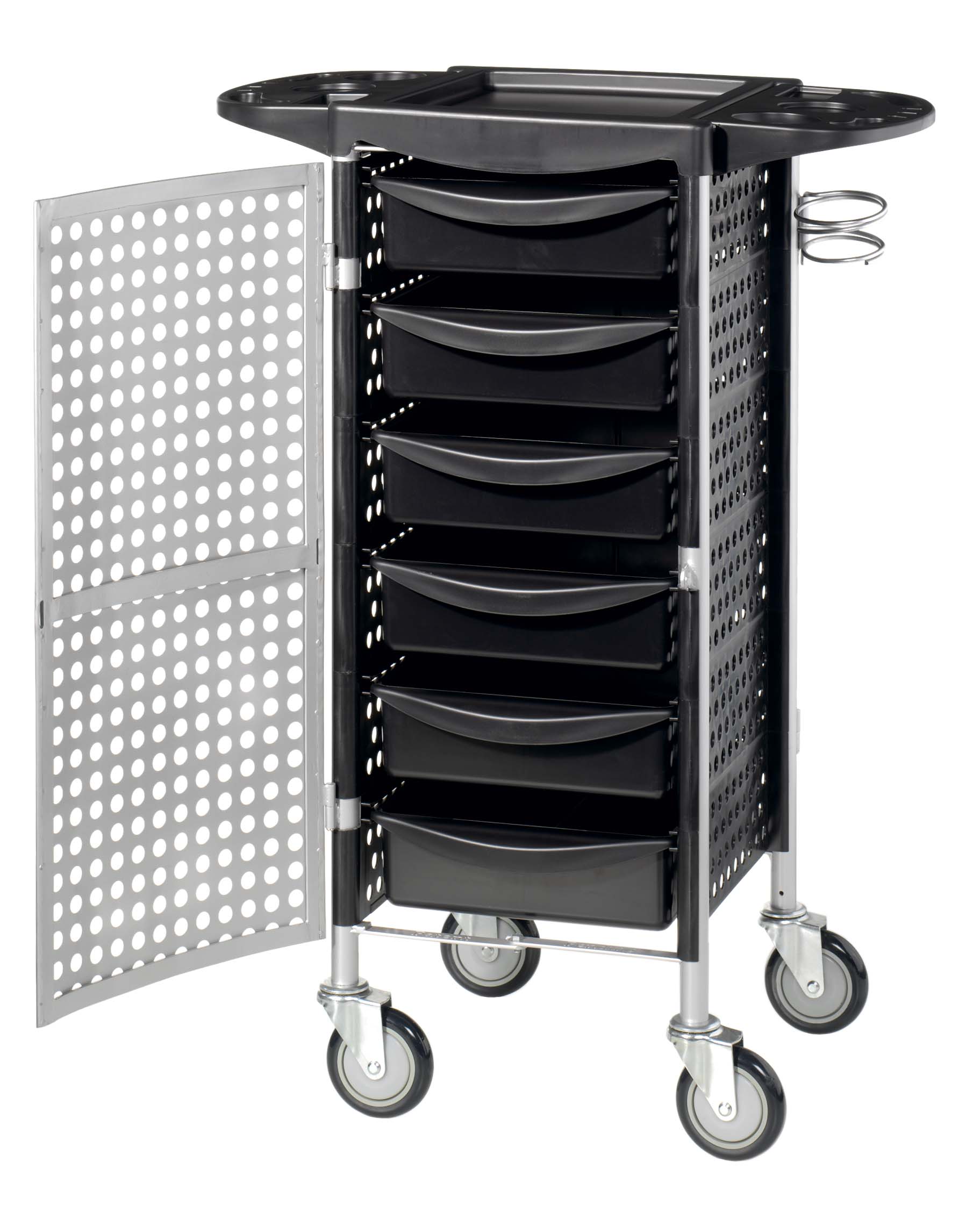 Friseurwagen Stapelboy Tresor Schwarz Salon